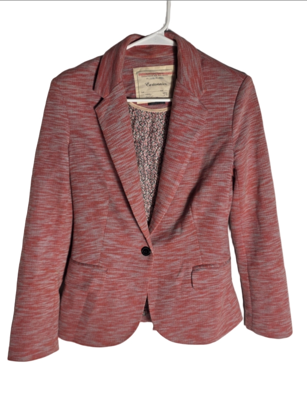 Women's Cartonnier Blazer Jacket Size XS Red White Textured vintage-inspired y2k